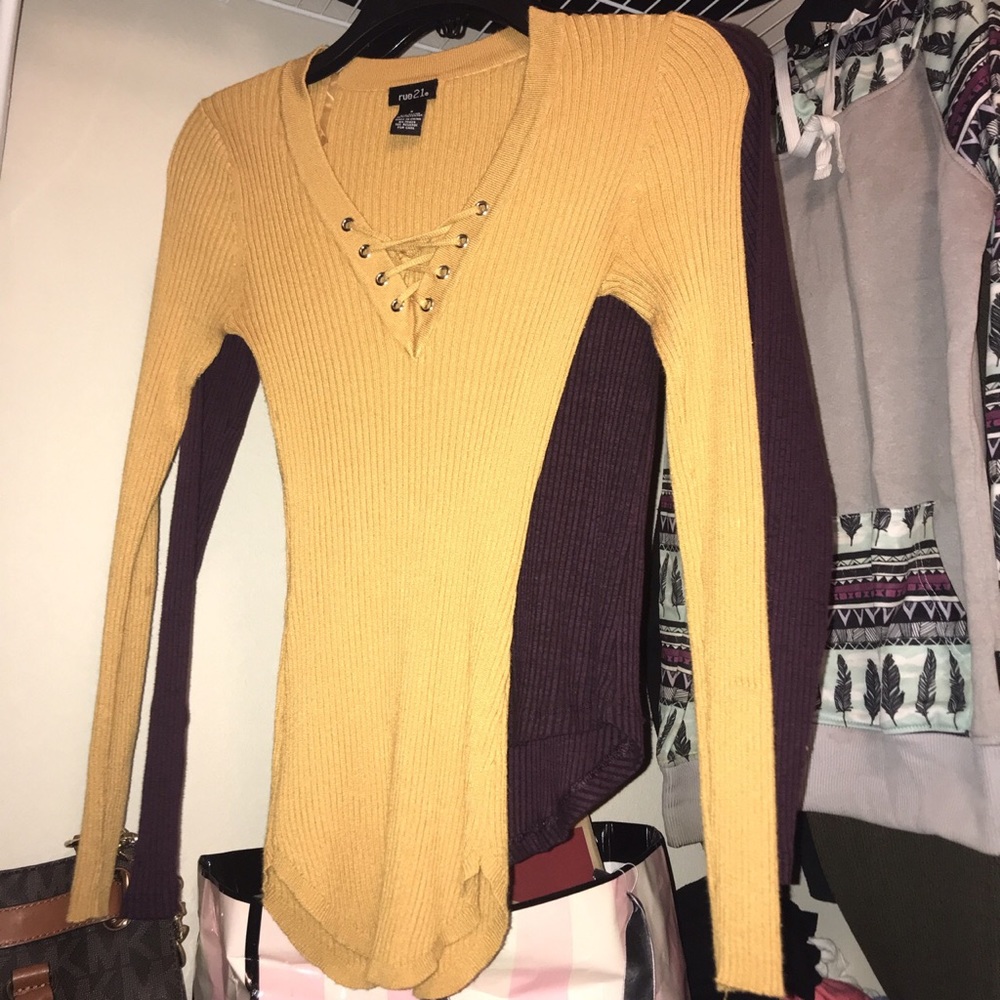 rue 21 yellow long sleeve
